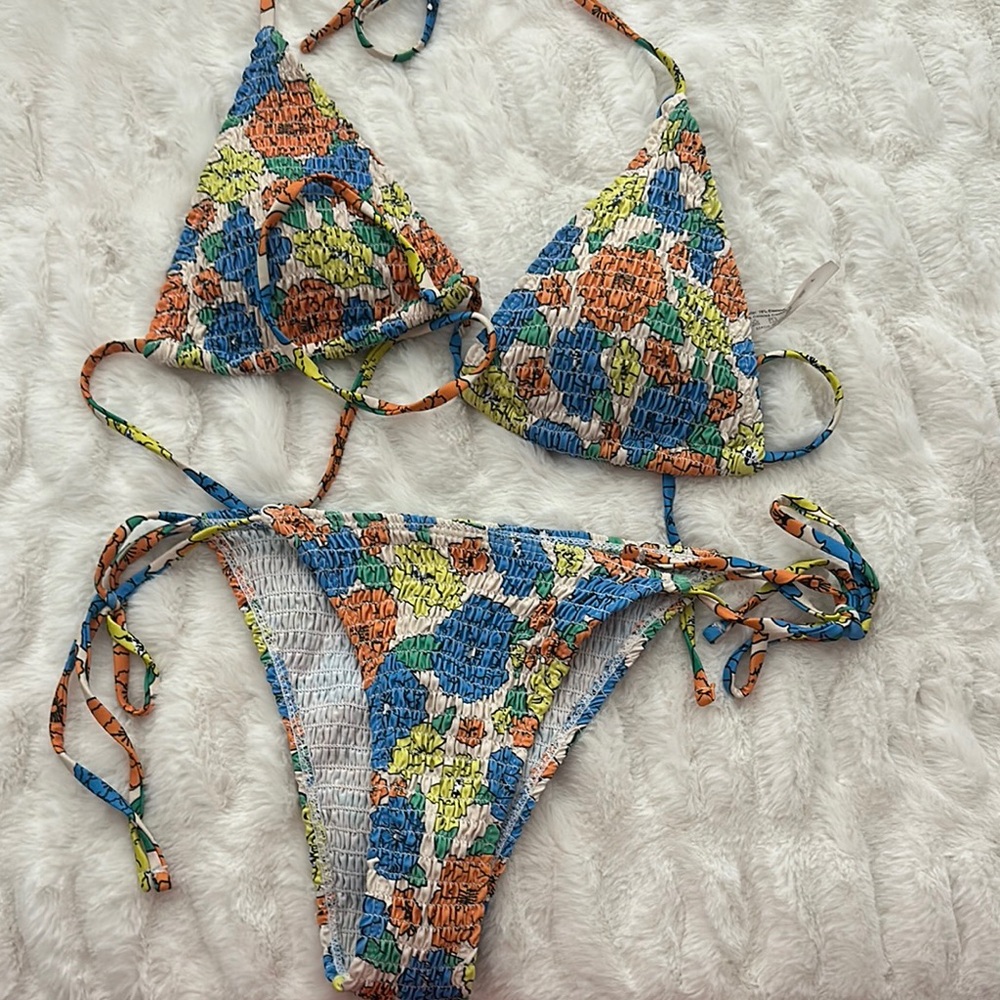 Floral Crochet Bikini Set